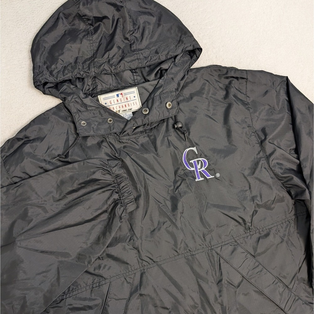 Vintage Colorado Rockies Genuine Merchandise Jacket 100% Nylon Size Large Nylon